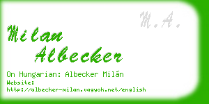 milan albecker business card